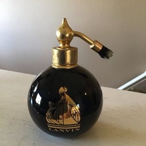 FINAL SALE Vintage Lanvin Round Glass Perfume Bottle (2 Fluid Ounces)
